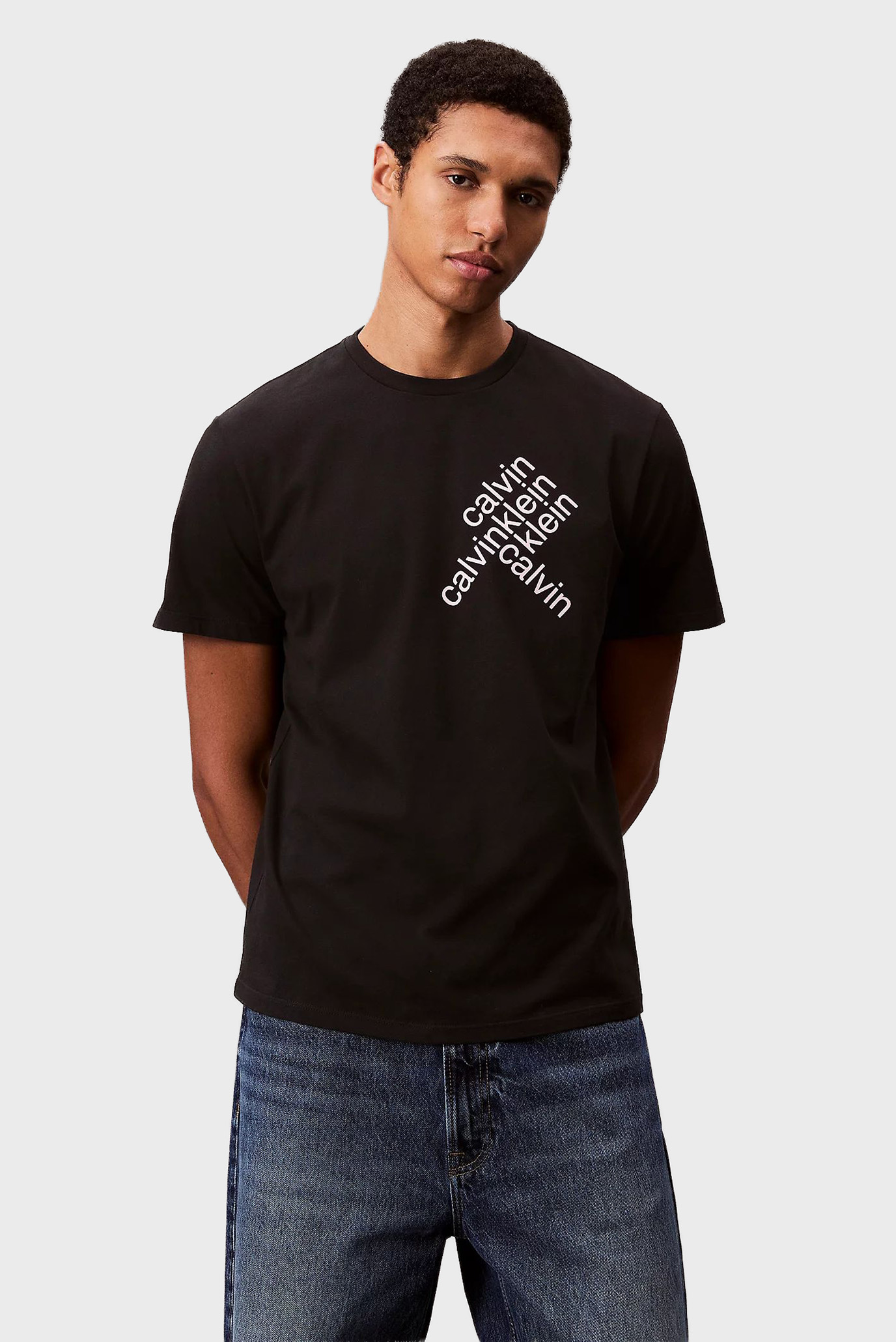 Мужская черная футболка WORD STACK Черный M Calvin Klein Jeans LV04RC832G Мужская черная футболка WORD STACK Черный M Calvin Klein Jeans LV04RC832G