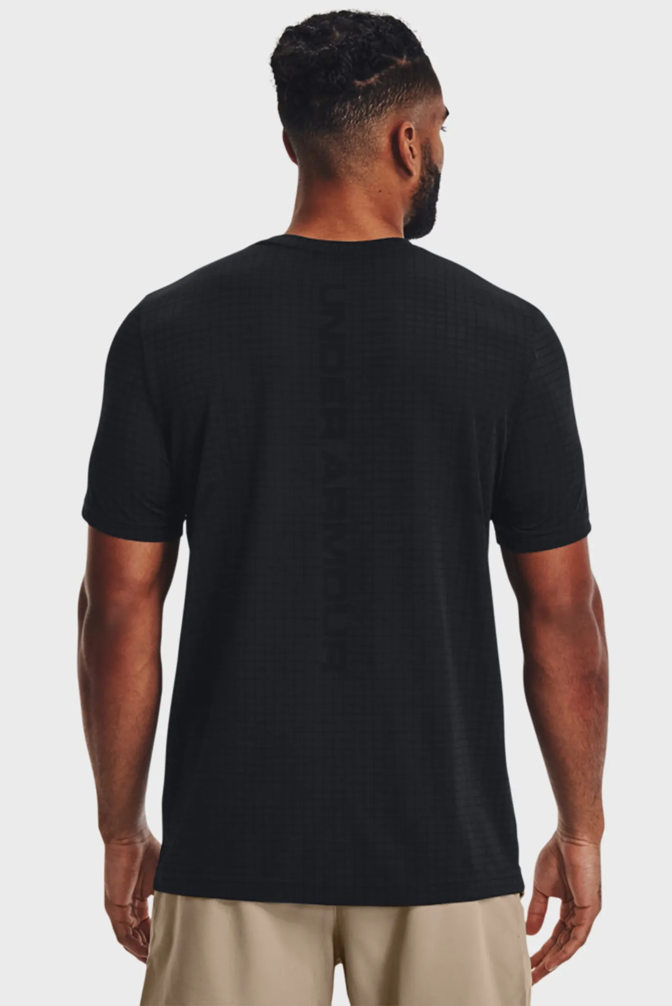 Чоловіча чорна картата футболка UA Seamless Grid SS 3