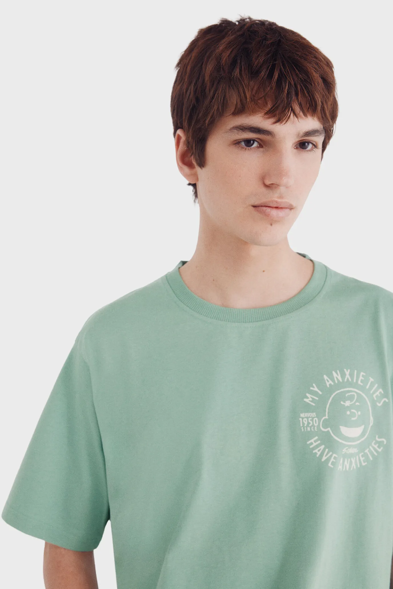 Мужская мятная футболка Charlie Brown 4