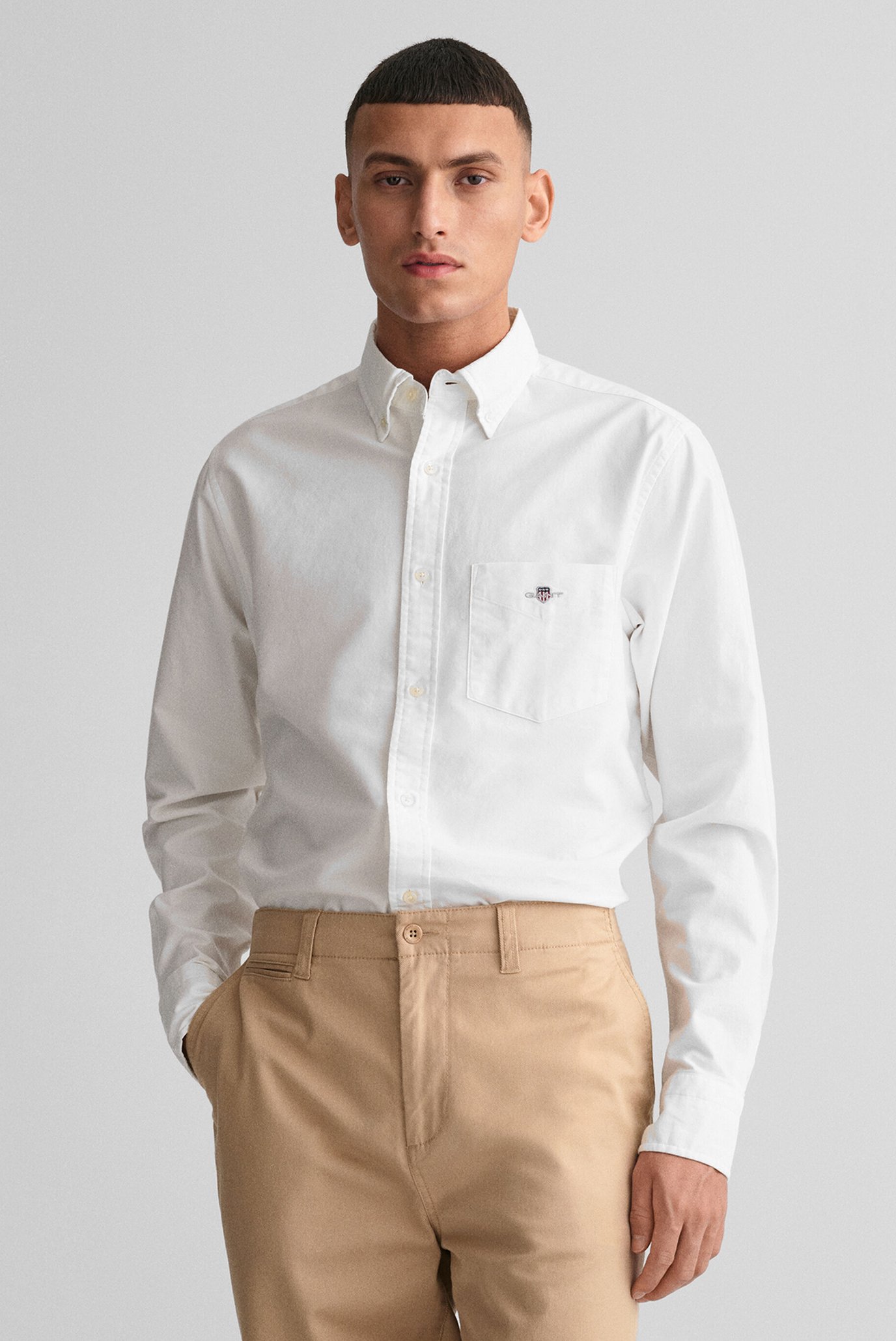 Мужская белая рубашка REG OXFORD SHIRT 1