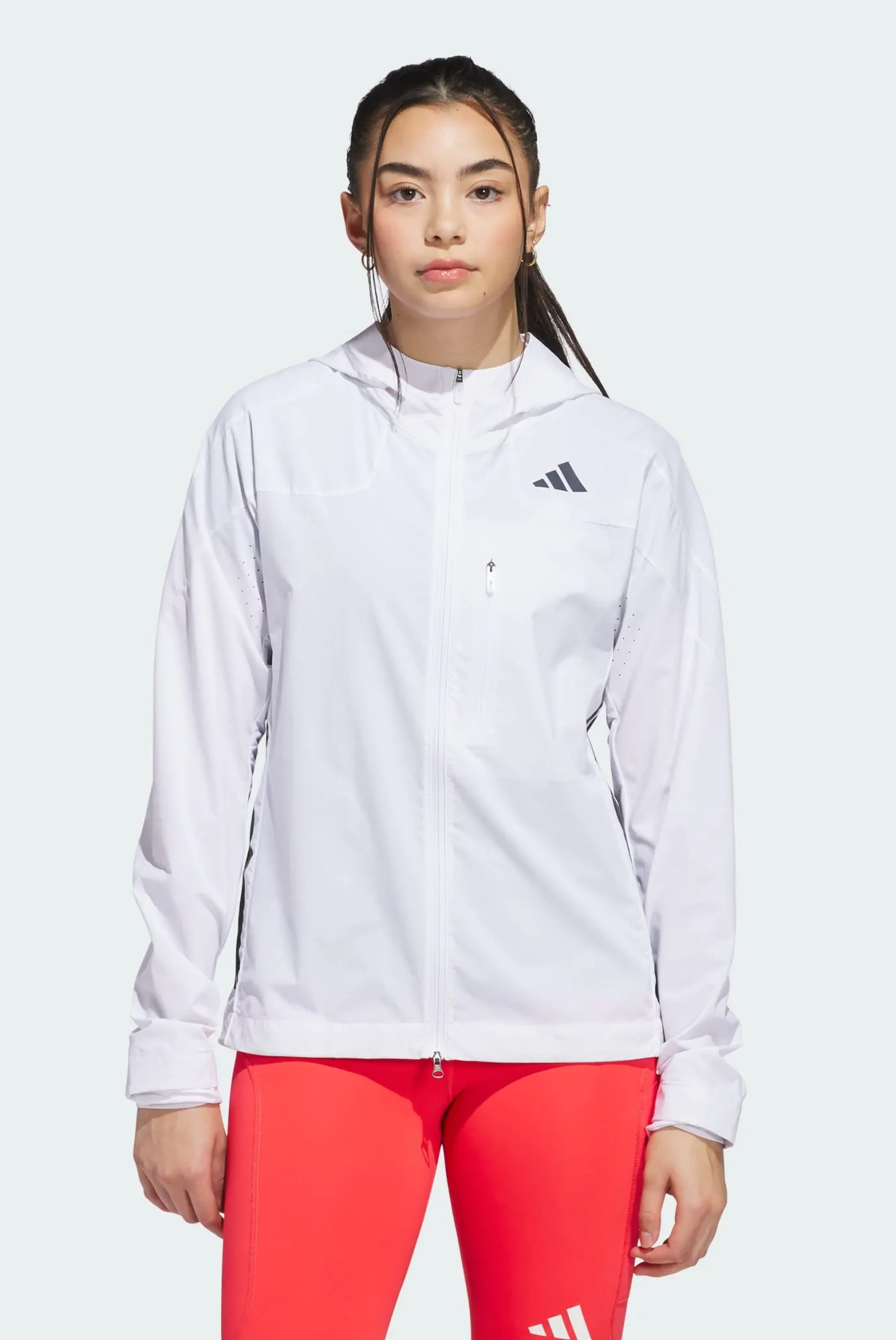 Жіноча біла вітровка Adizero 1