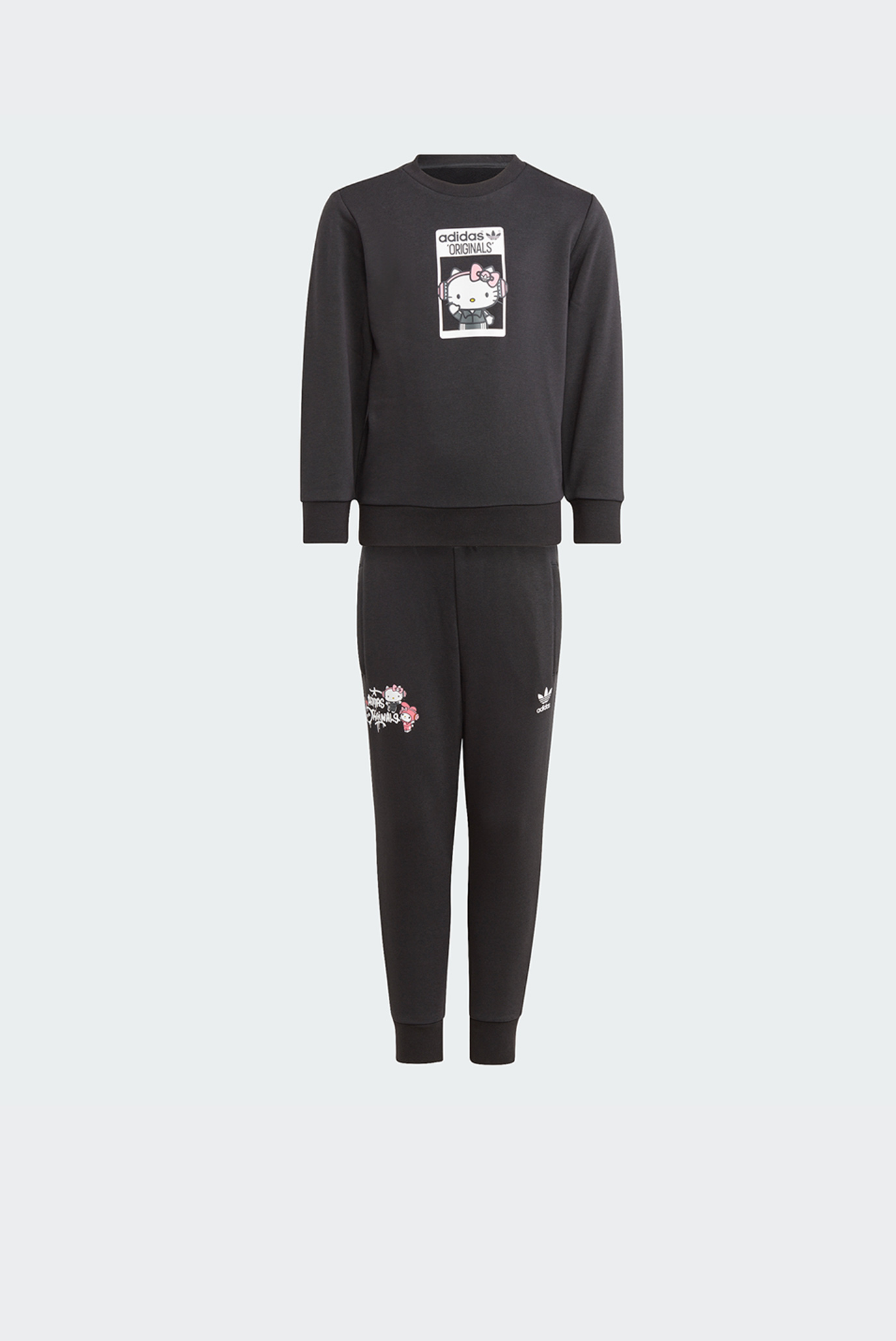 Детский черный спортивный костюм (свитшот, брюки) adidas Originals x Hello Kitty 1