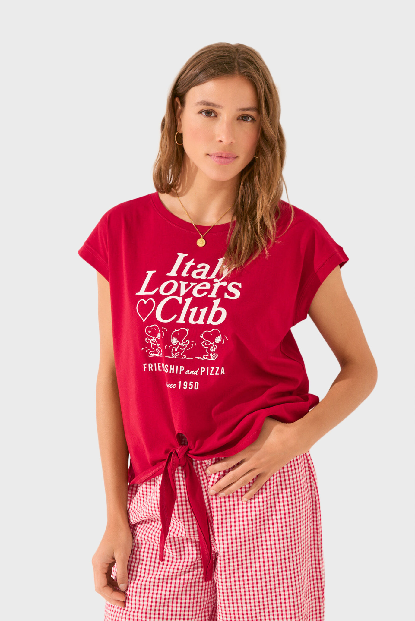 Женская красная футболка Snoopy Красный XXL womensecret 3279712 Женская красная футболка Snoopy Красный XXL womensecret 3279712