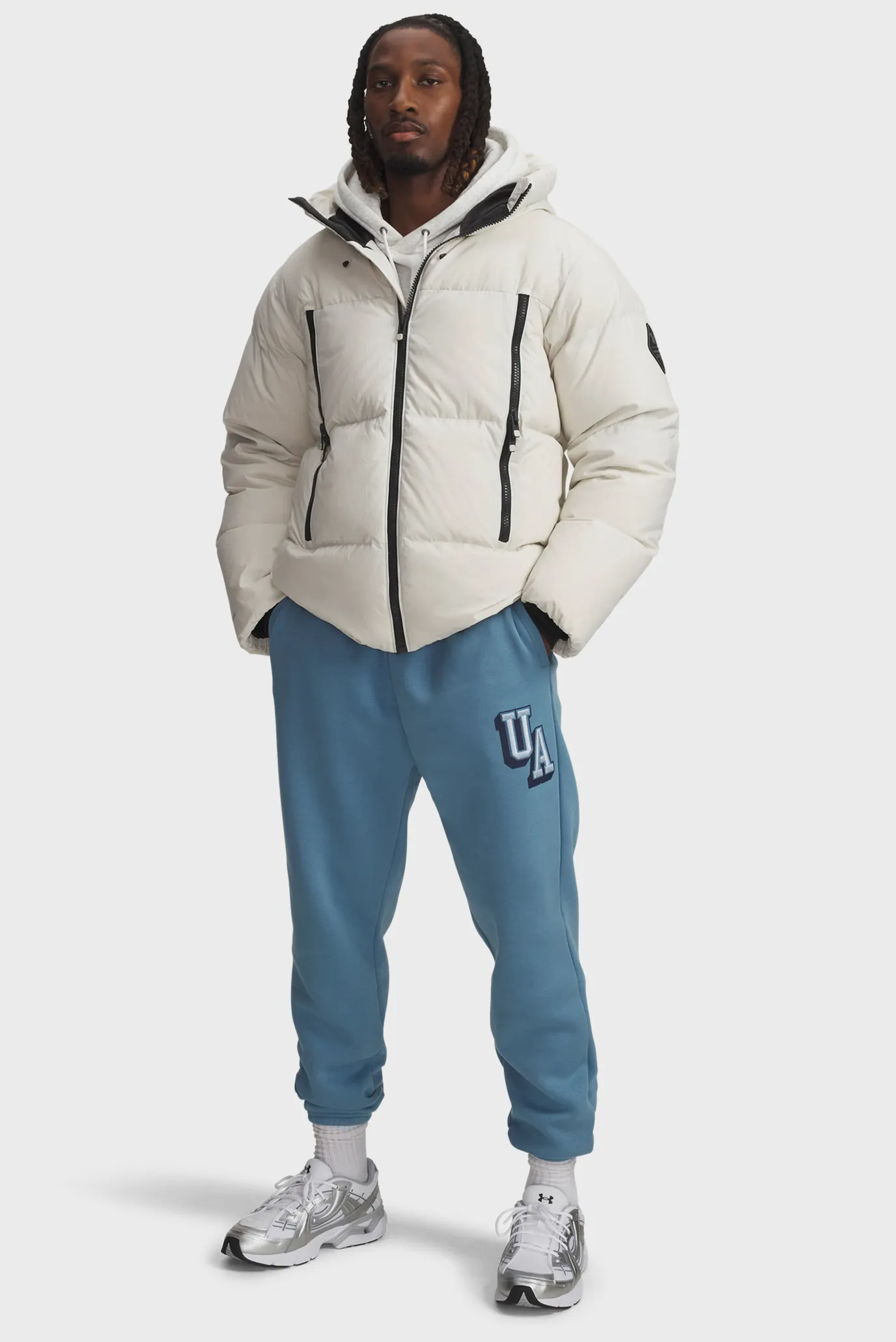 Чоловічі блакитні спортивні штани UA Icon Flc Graphic Jgr 2