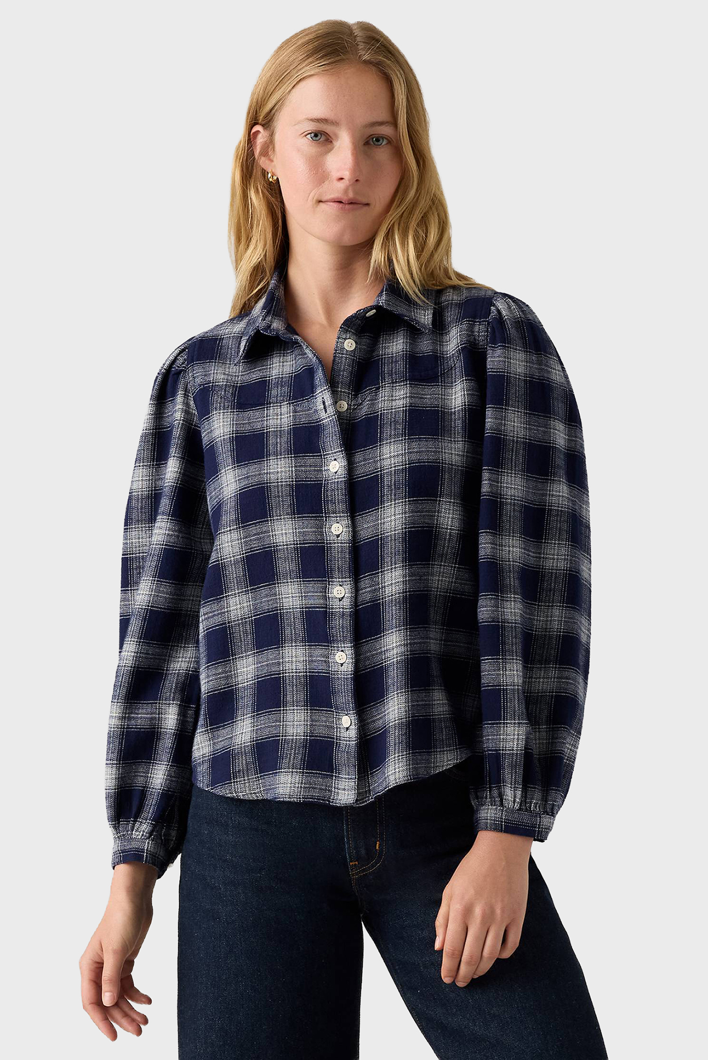 Женская темно-синяя рубашка в клетку Синий XS Levi’s® 003P4;0008