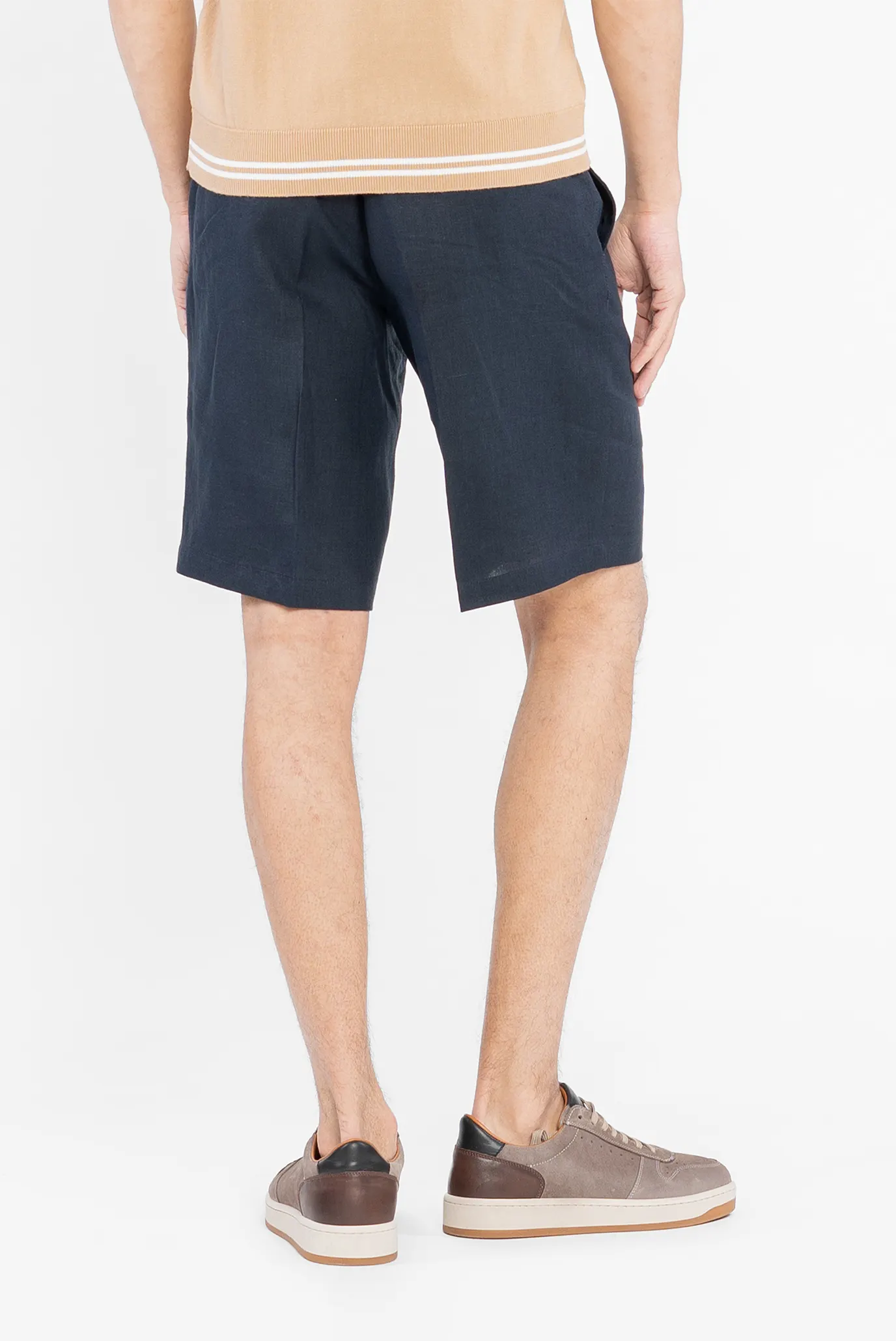 Чоловічі темно-сині лляні шорти 3