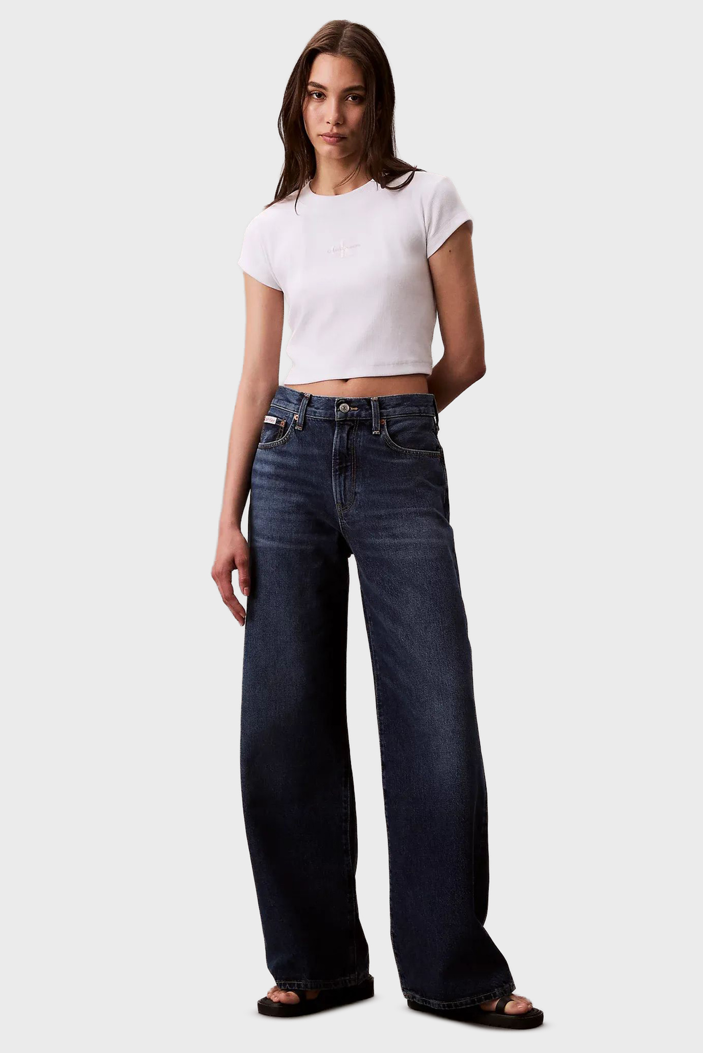 Женские темно-синие джинсы THE WIDE LEG Синий 24-RG Calvin Klein Jeans LV147B933G Женские темно-синие джинсы THE WIDE LEG Синий 24-RG Calvin Klein Jeans LV147B933G