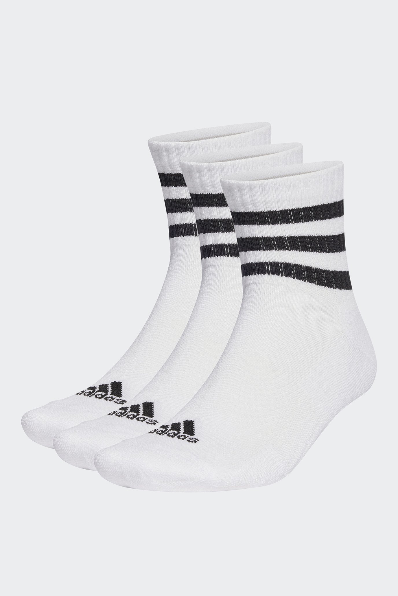 Белые носки (3 пары) 3-Stripes Cushioned Sportswear Mid-Cut 1
