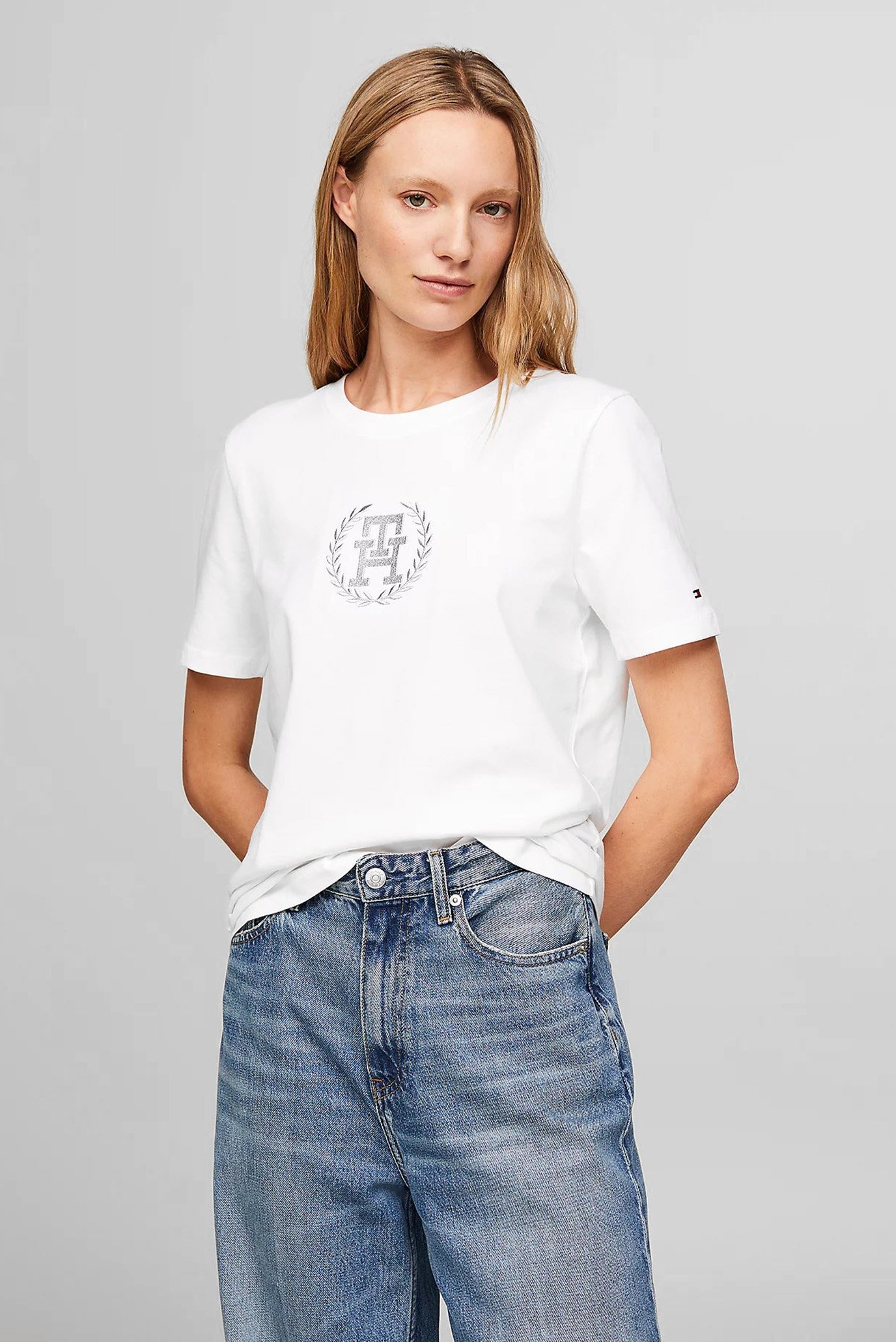 Жіноча біла футболка REG IMD SLVR LAUREL TEE 1