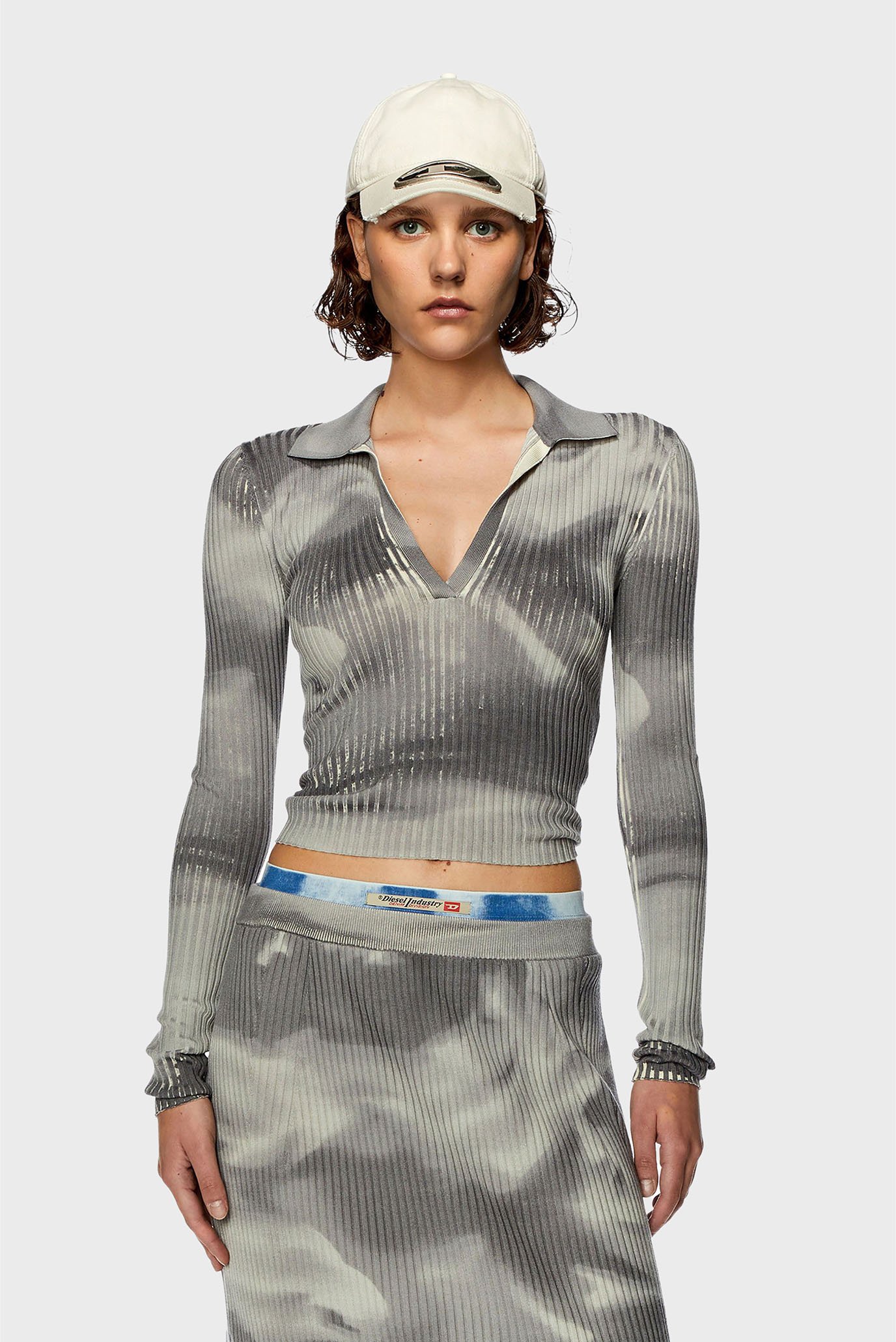 Женский серый шерстяной пуловер M-BRIANA MAGLIA 1