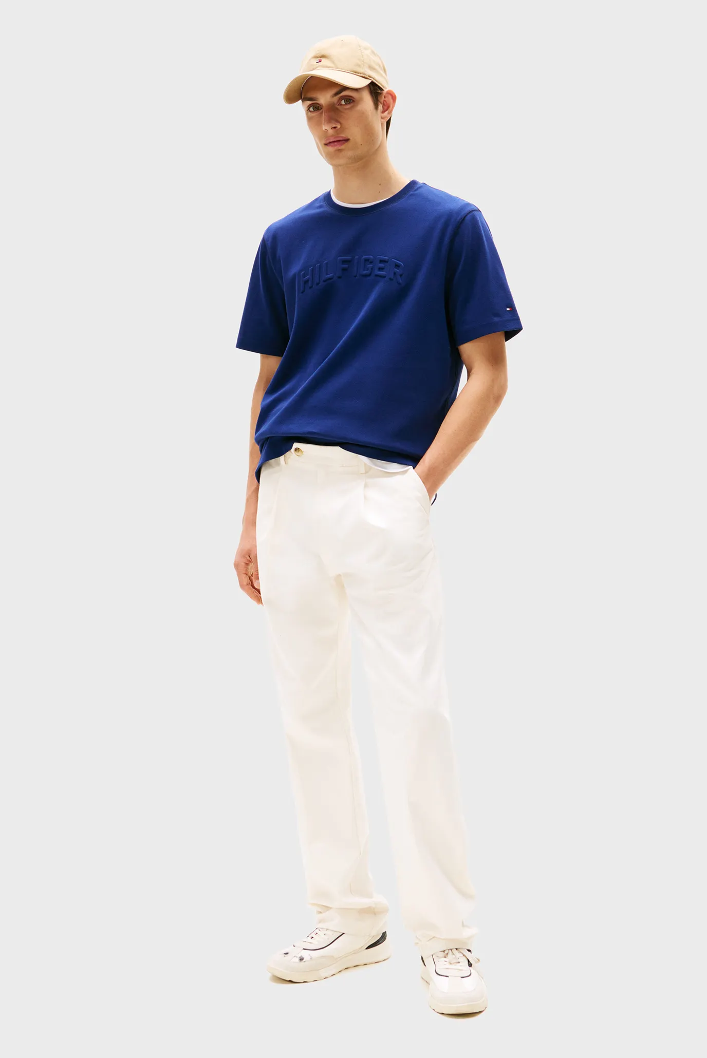 Мужская синяя футболка HILFIGER ARCH EMBOSSED 2