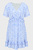 Женское голубое платье с узором