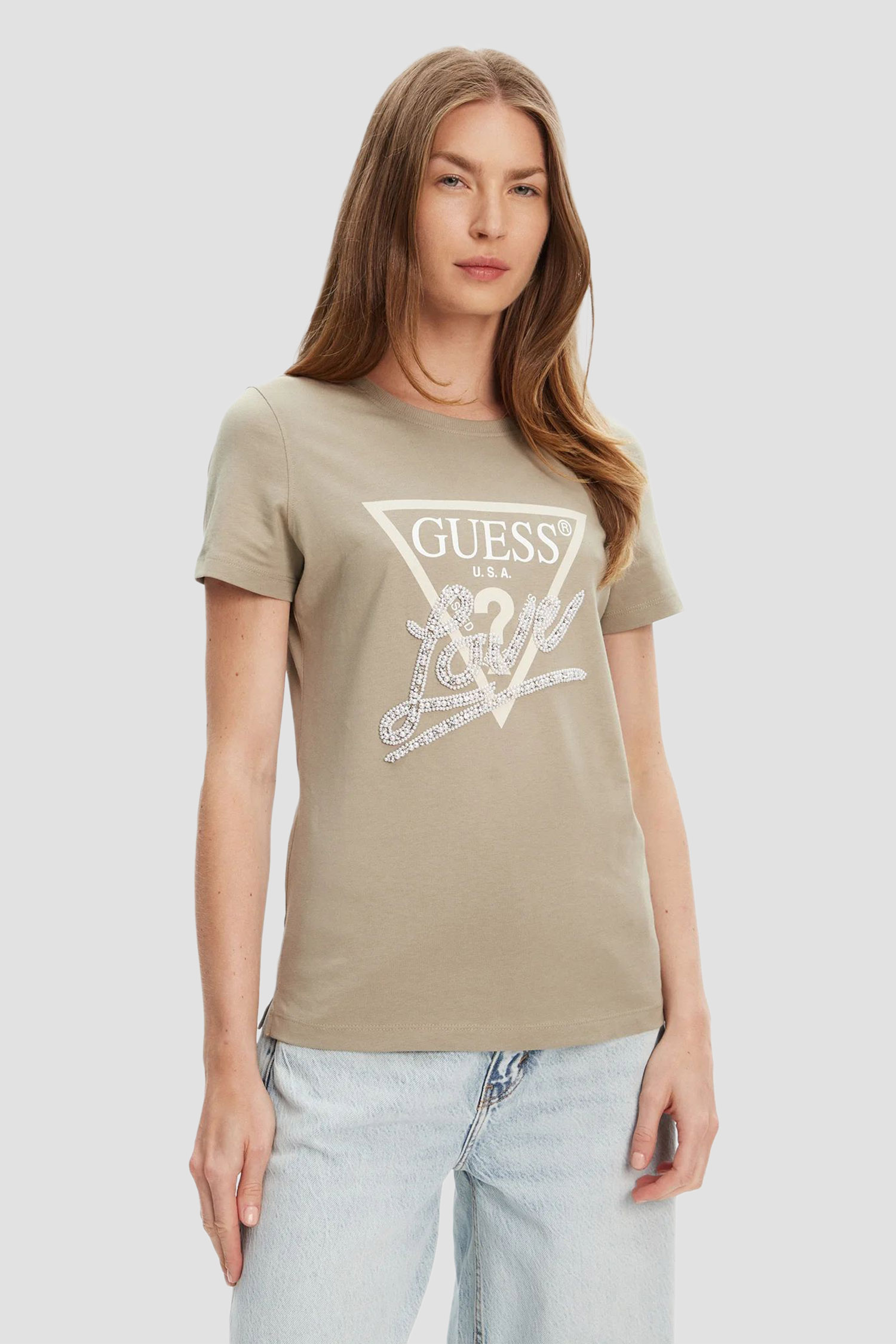 Женская бежевая футболка Бежевый XS Guess W5YI40.I3Z14;G8CJ Женская бежевая футболка Бежевый XS Guess W5YI40.I3Z14;G8CJ