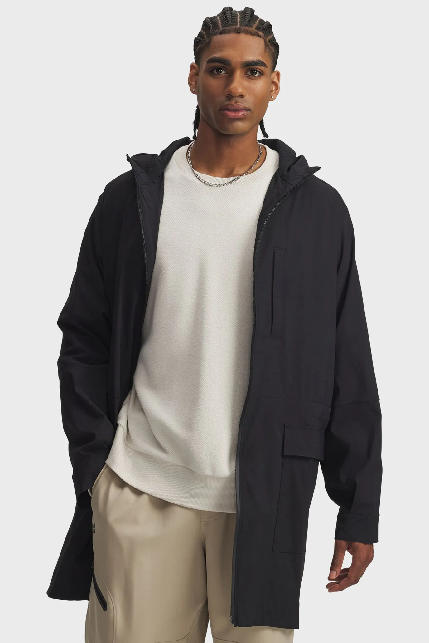 Чоловіча чорна вітровка UA Unstoppable Txt Long Jkt 1