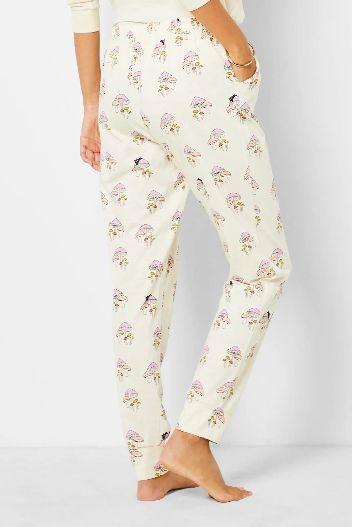 Женские бежевые брюки с узором CETANE 4