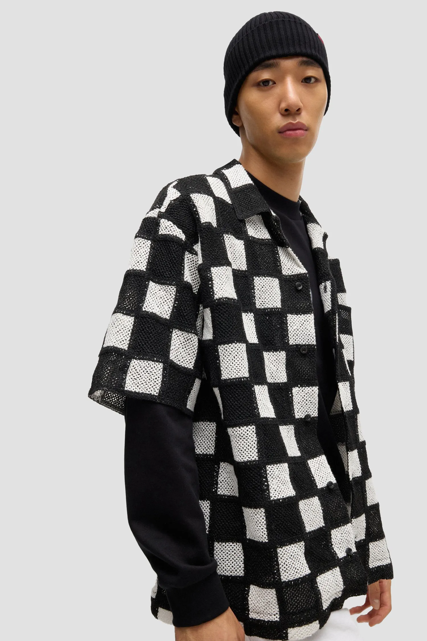 Чоловіча чорна вовняна шапка 4