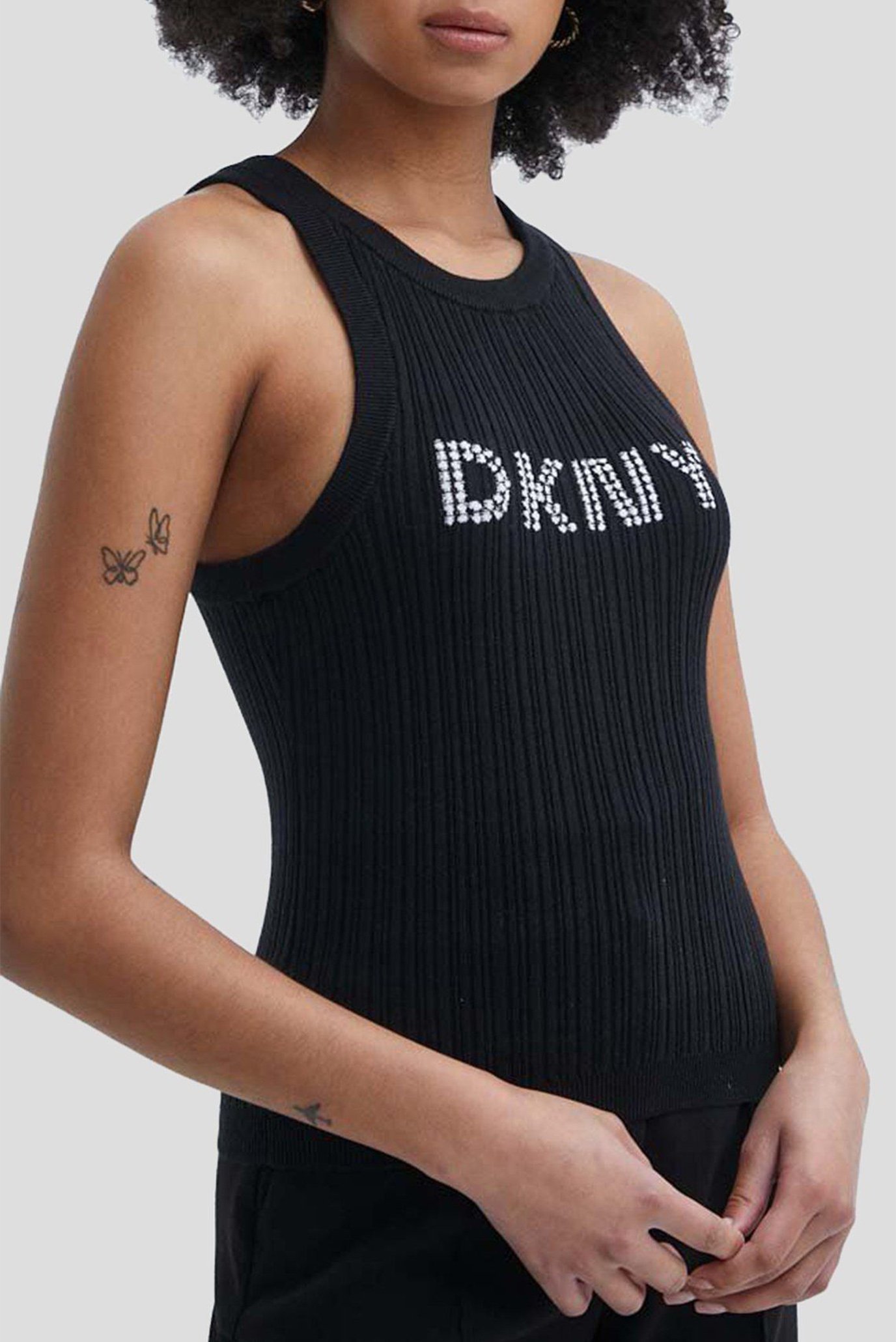 Женская черная майка Черный S DKNY D2B4A128