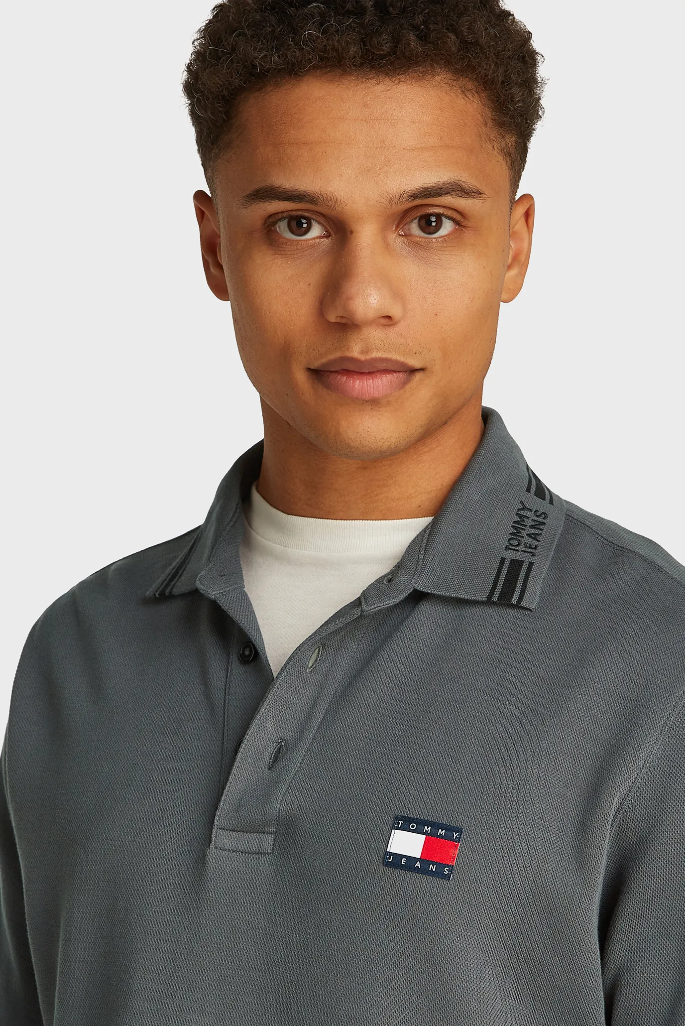 Чоловіче сіре поло REG BRANDED NECK 2