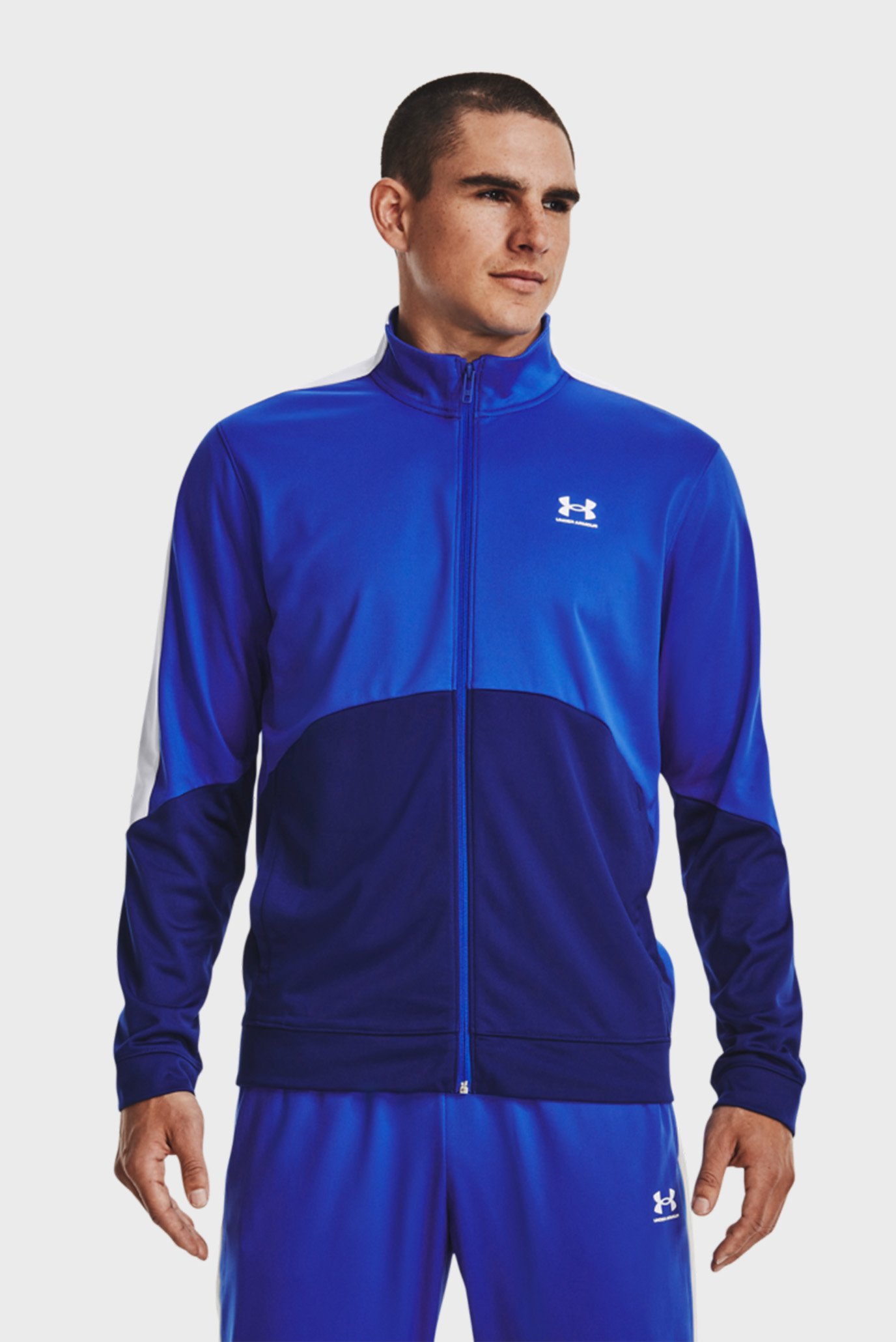 Мужская синяя спортивная кофта UA Tricot Fashion Jacket-BLU 1