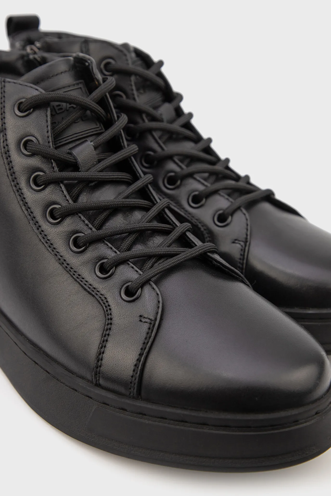 Мужские черные кожаные хайтопы 2