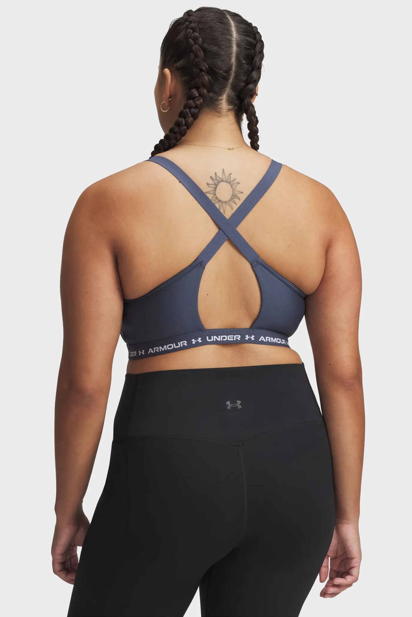 Жіночий темно-сірий топ UA Crossback Low Bra 9