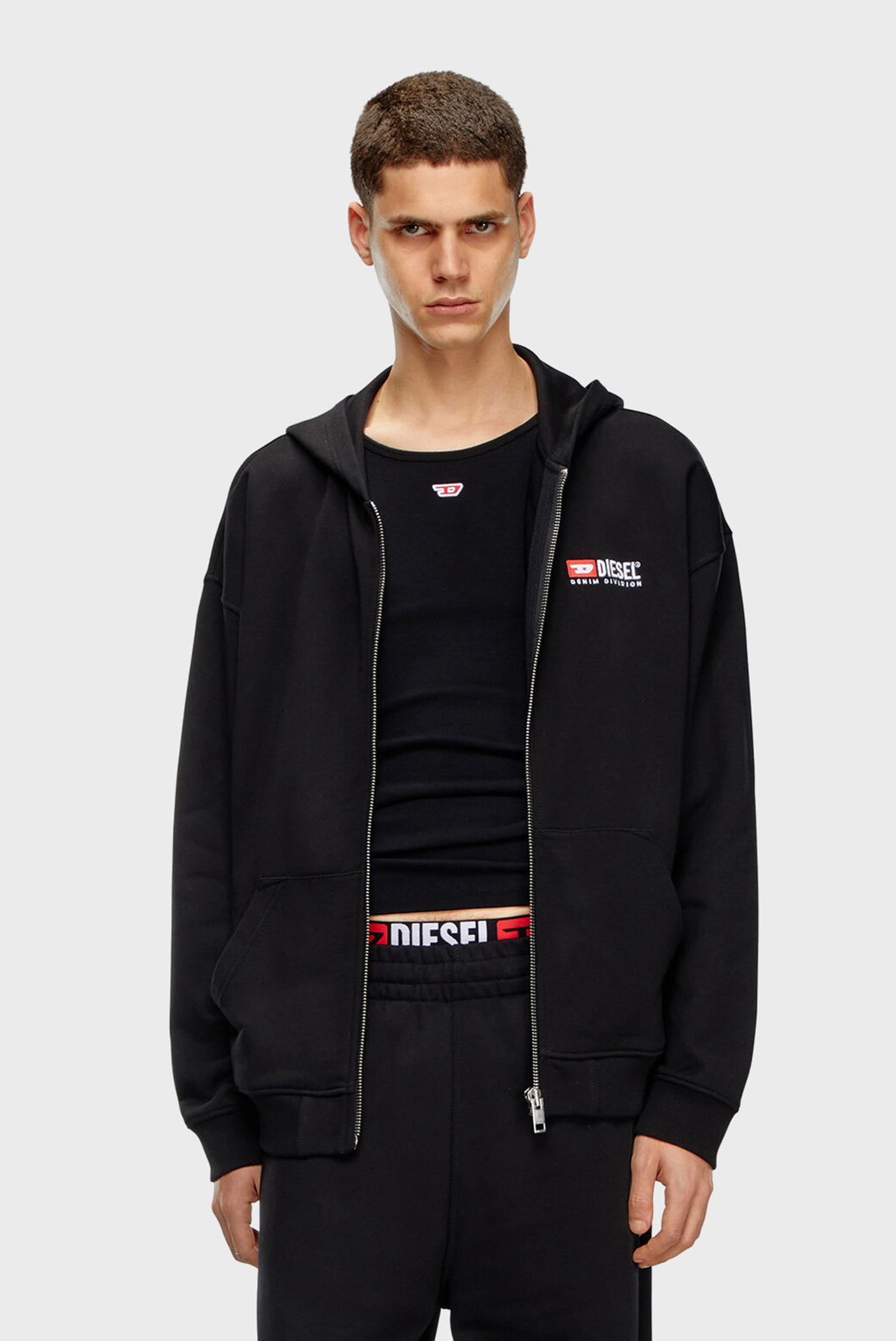 Мужское черное худи FELPA Черный S Diesel A14946 0GEAD Мужское черное худи FELPA Черный S Diesel A14946 0GEAD