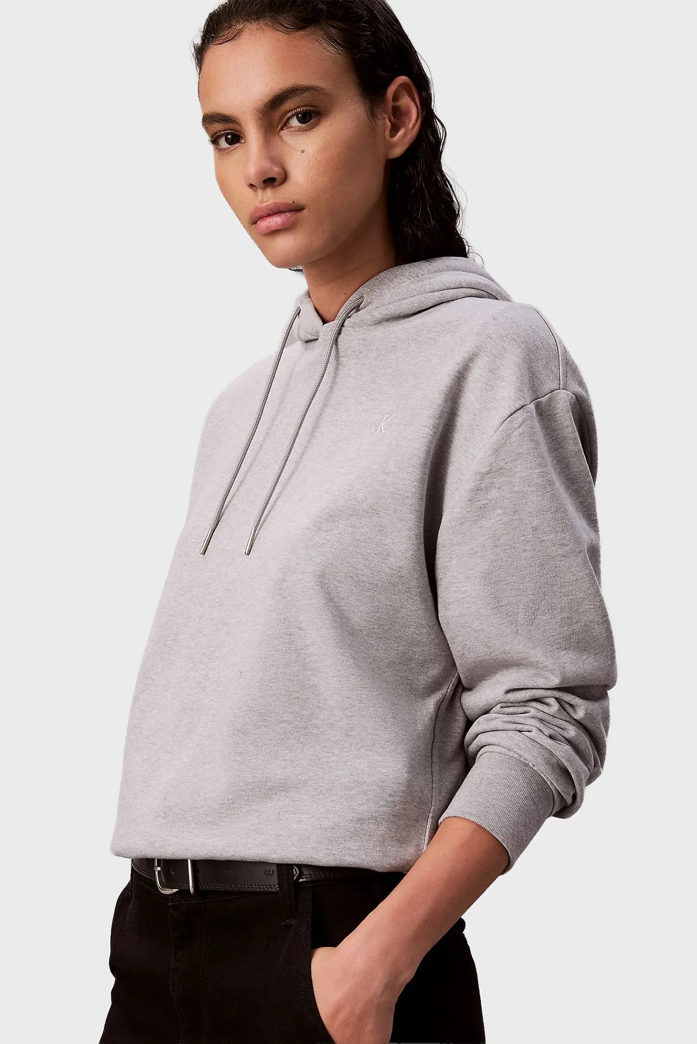 Женское серое худи MONOGRAM TERRY 3