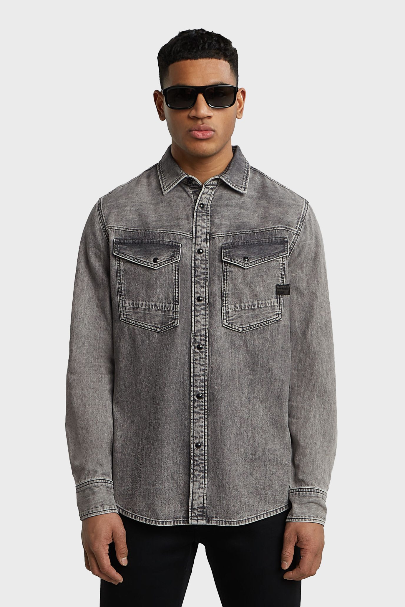 Мужская серая джинсовая рубашка Dakota slim Серый M G-Star RAW D23616,D540 Мужская серая джинсовая рубашка Dakota slim Серый M G-Star RAW D23616,D540