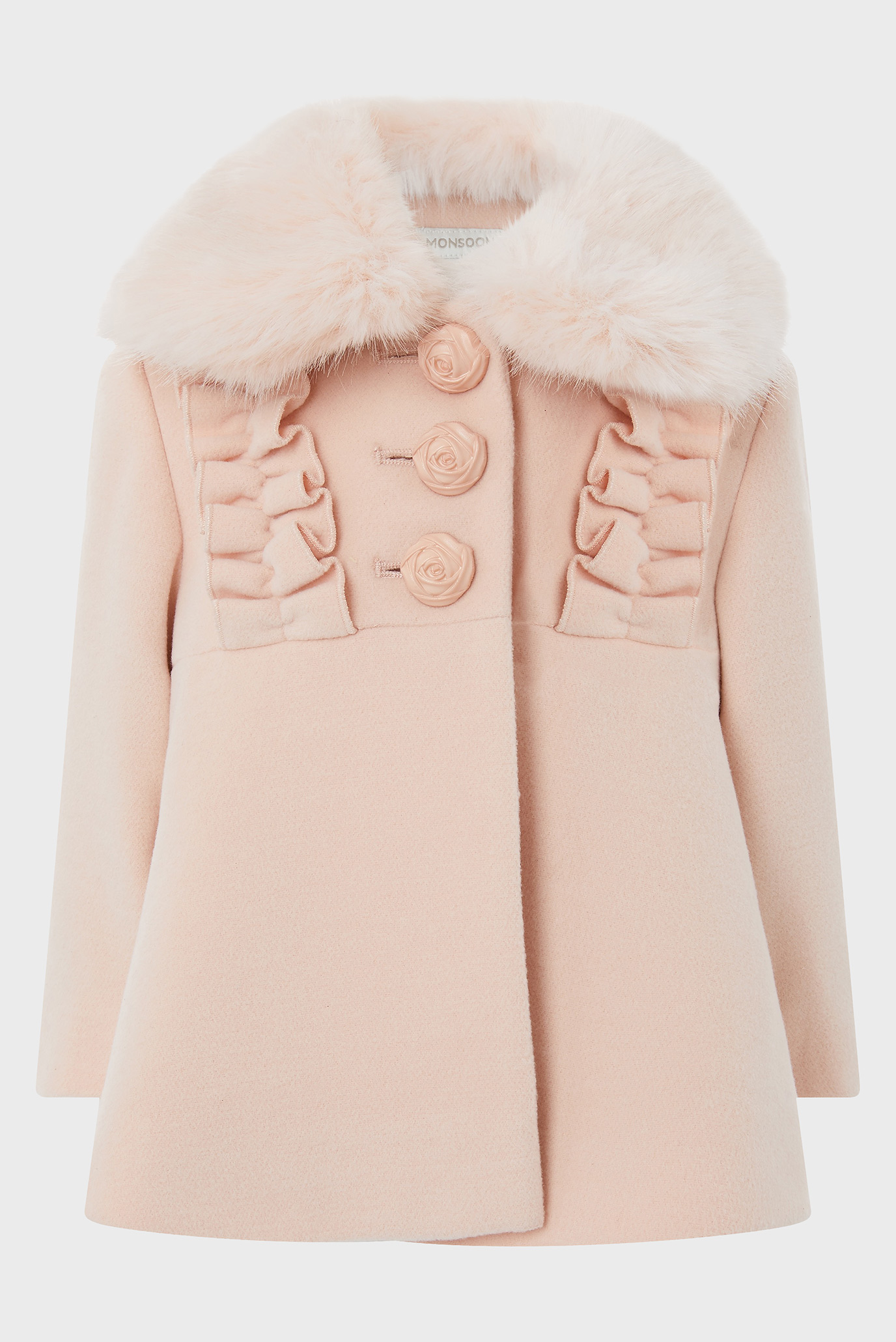 Детское розовое пальто BABY FLORENCE FRILL COAT 1