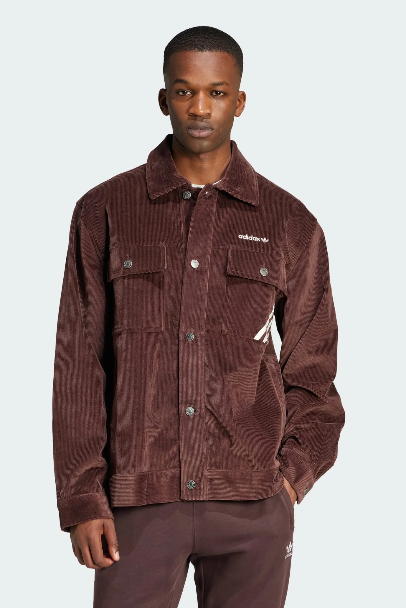 Мужская коричневая вельветовая куртка Coach Jacket adidas IW3263