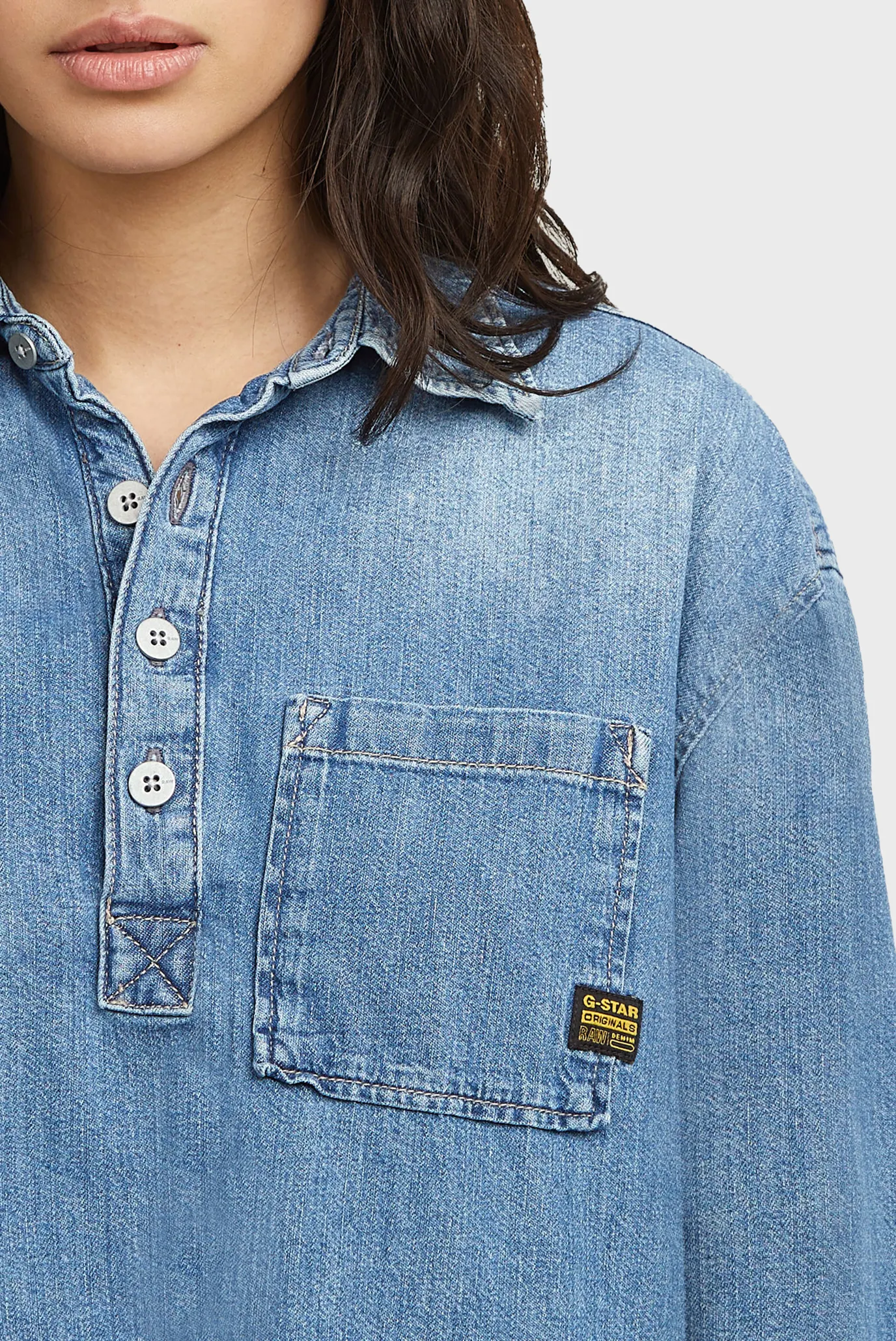 Жіноча блакитна джинсова сорочка Boxy day 4