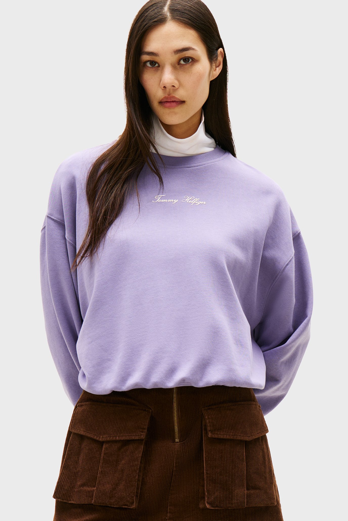 Женский сиреневый свитшот CLASSIC SCRIPT TERRY Сиреневый XS Tommy Hilfiger WW0WW48269