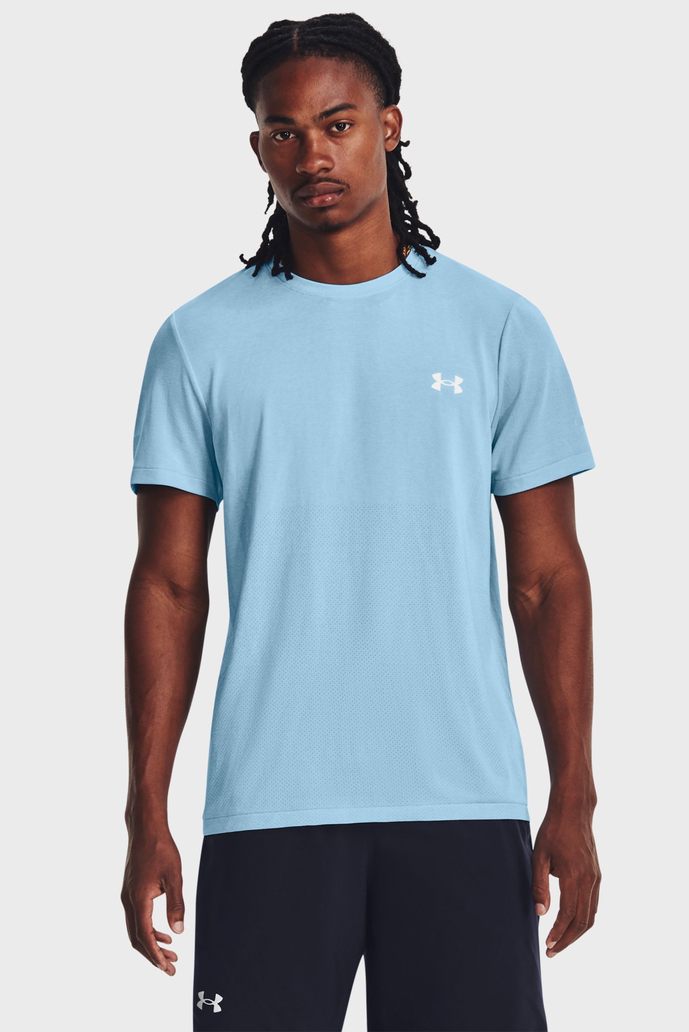 Мужская голубая футболка UA SEAMLESS STRIDE SS 1