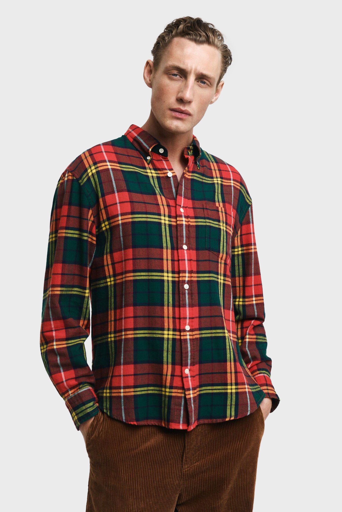 Мужская рубашка в клетку REL TWILL TARTAN SHIRT 1