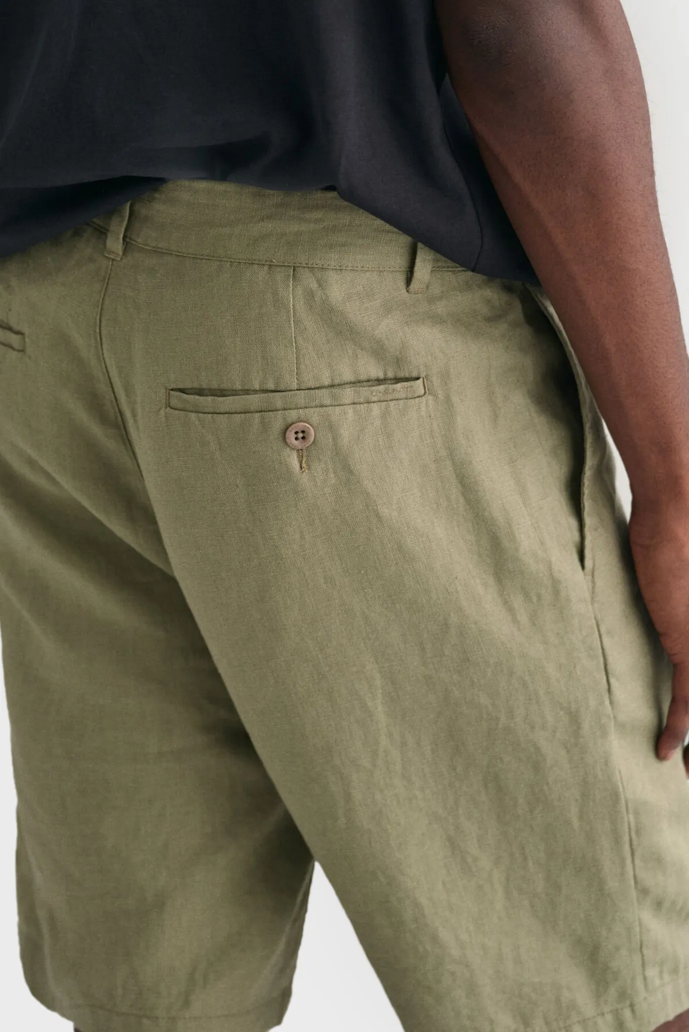 Чоловічі оливкові лляні шорти RELAXED LINEN DS 5