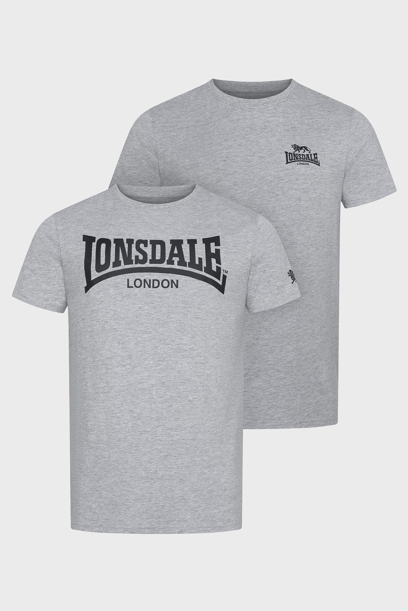 Мужская серая футболка (2 шт) Серый L Lonsdale 116067 Мужская серая футболка (2 шт) Серый L Lonsdale 116067