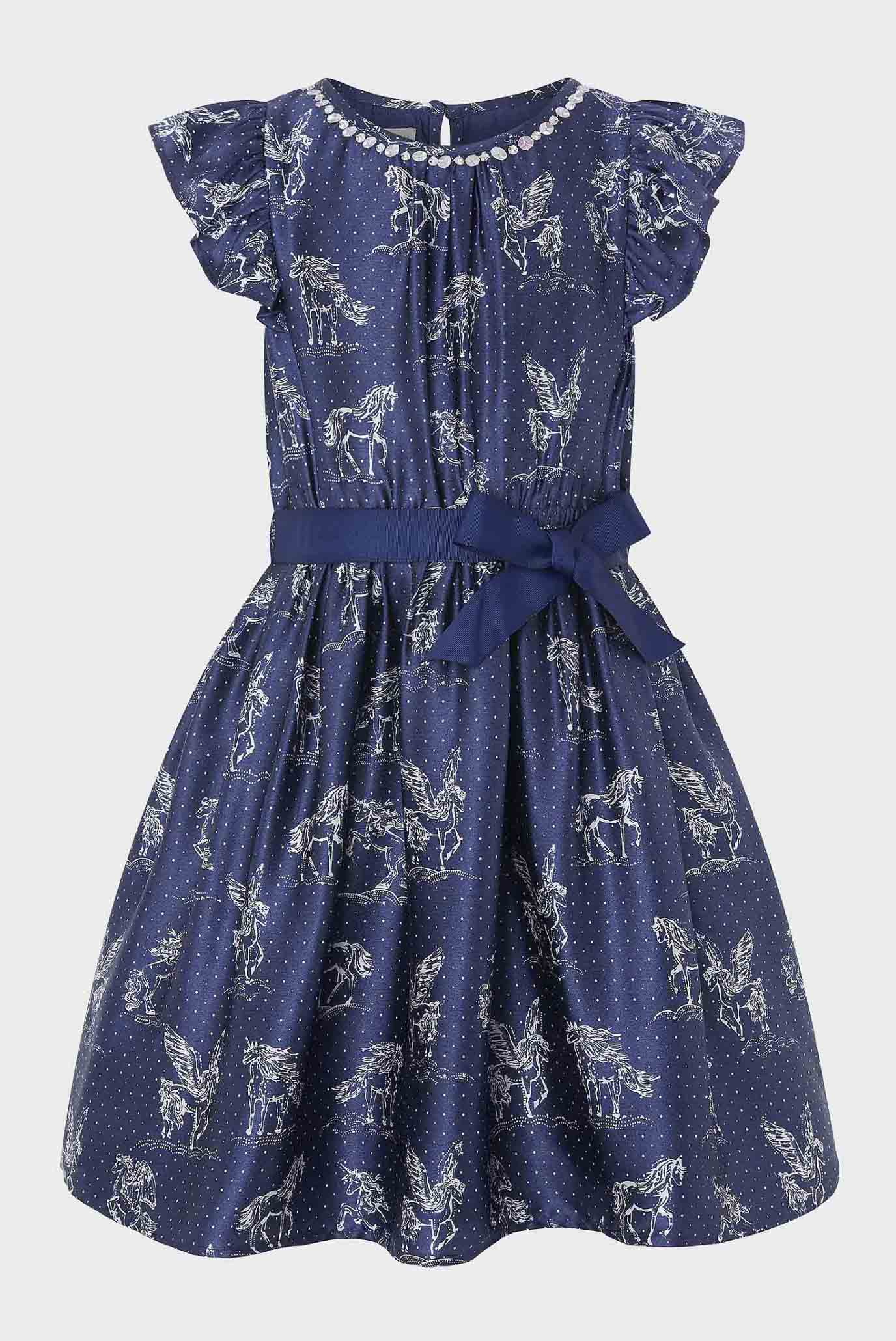 Детское темно-синее платье Evalyn Unicorn 1