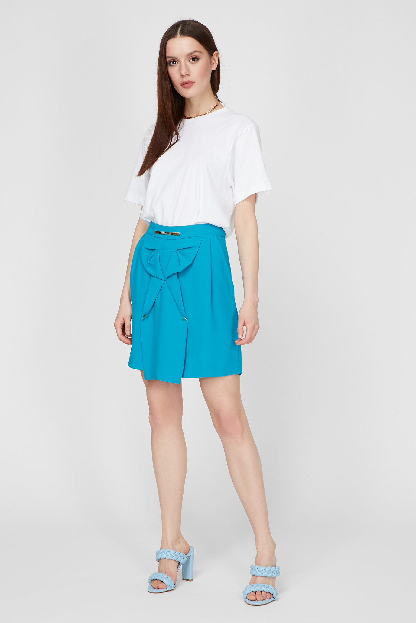 Женская бирюзовая юбка Ciolla 131-CL-84809 — MD-Fashion