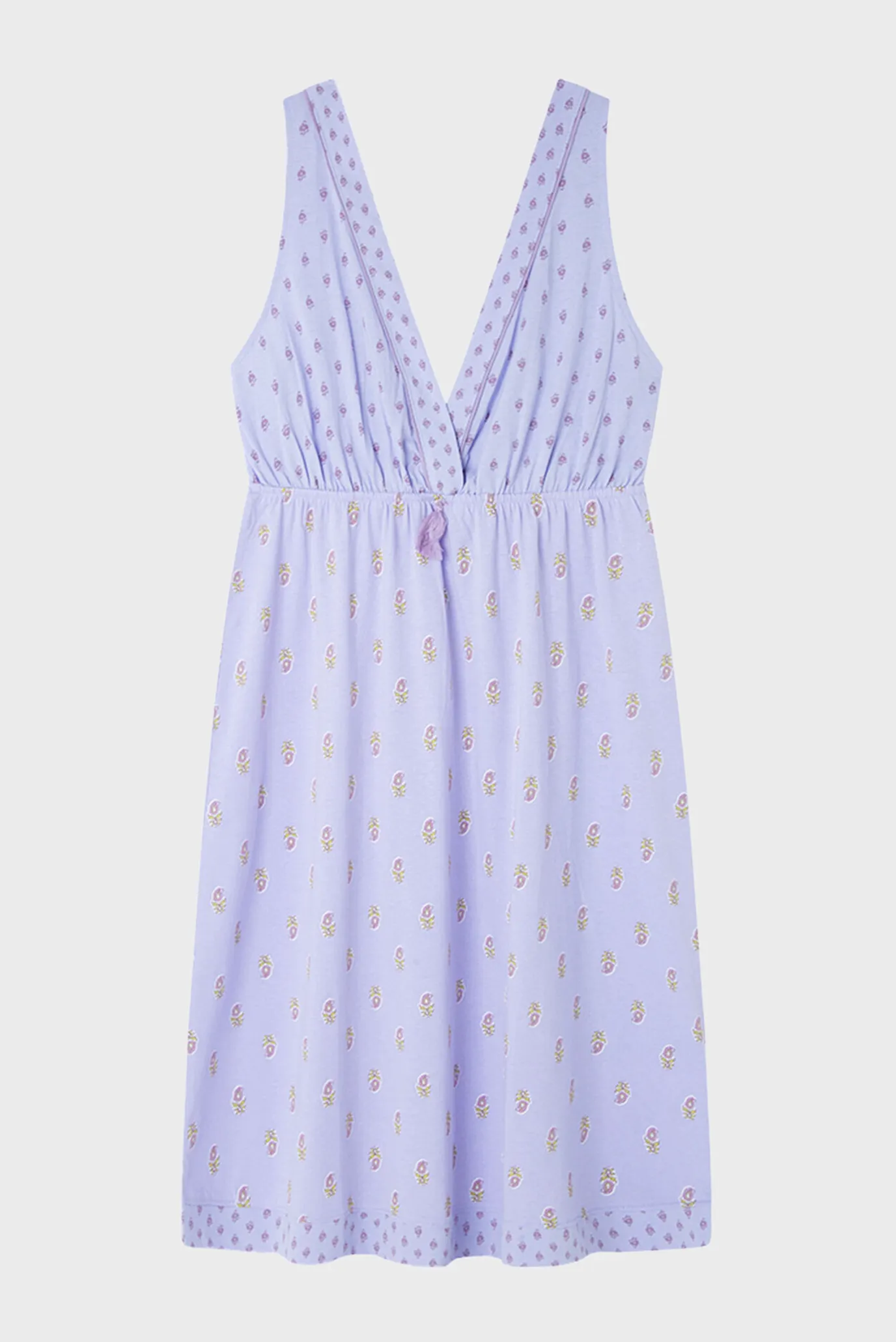 Женская голубая ночная рубашка с узором 5