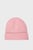 Жіноча рожева вовняна шапка Button
