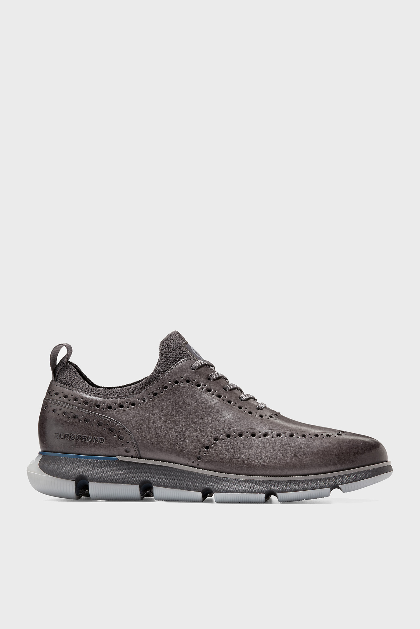 Мужские серые кожаные броги 4.ZERØGRAND Wingtip Oxford 1