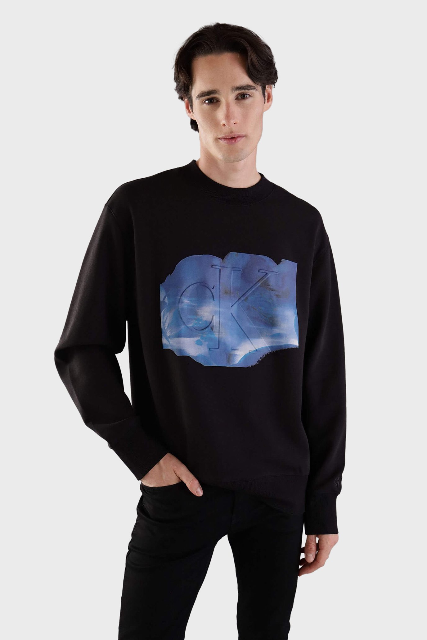 Мужской черный свитшот EMBOSSED EUPHORIC FLORAL CREW 1