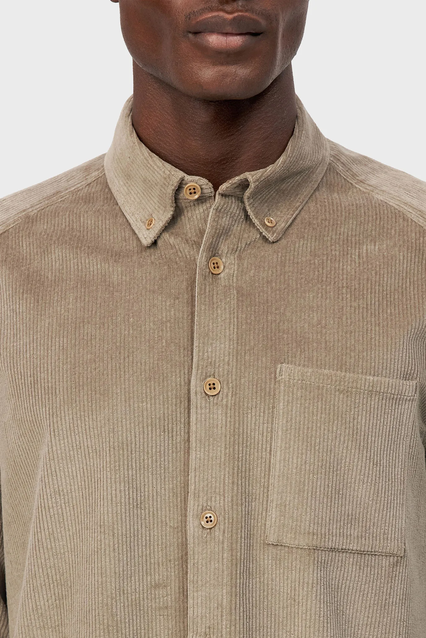 Мужская бежевая вельветовая рубашка LIEТ 6