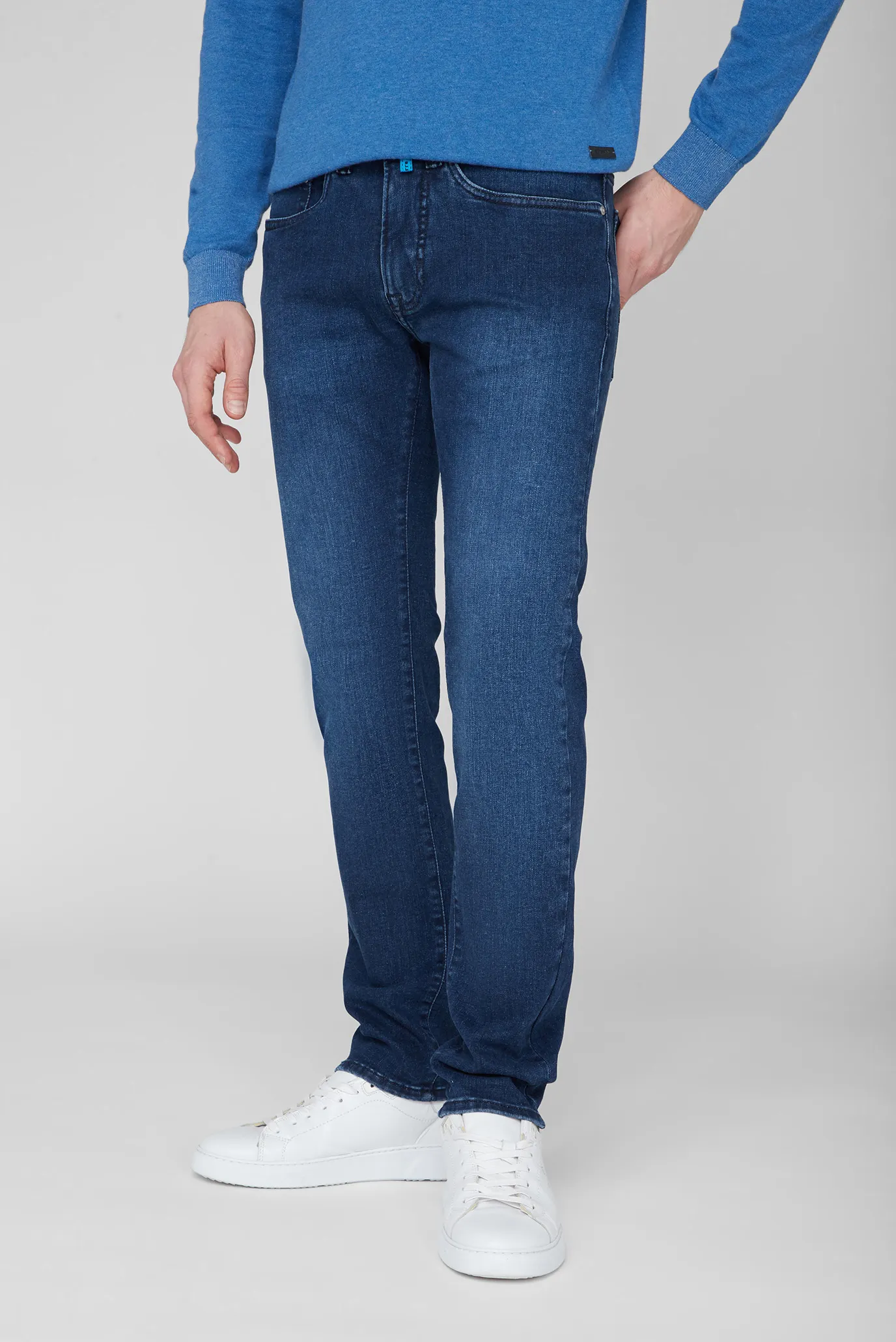 Мужские темно-синие джинсы 4