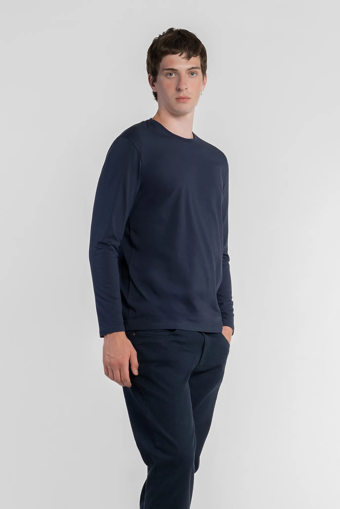 Мужской темно-синий лонгслив 2