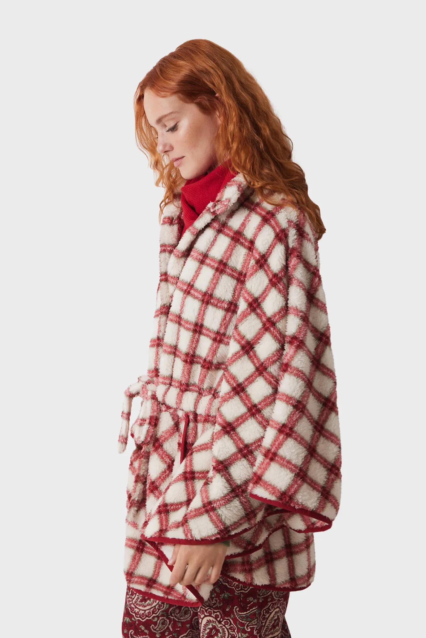 Женский халат в клетку 3