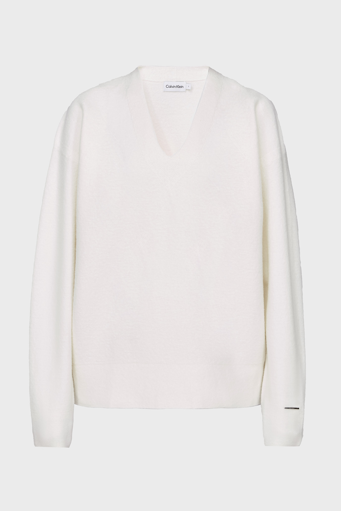 Женский белый шерстяной пуловер 1