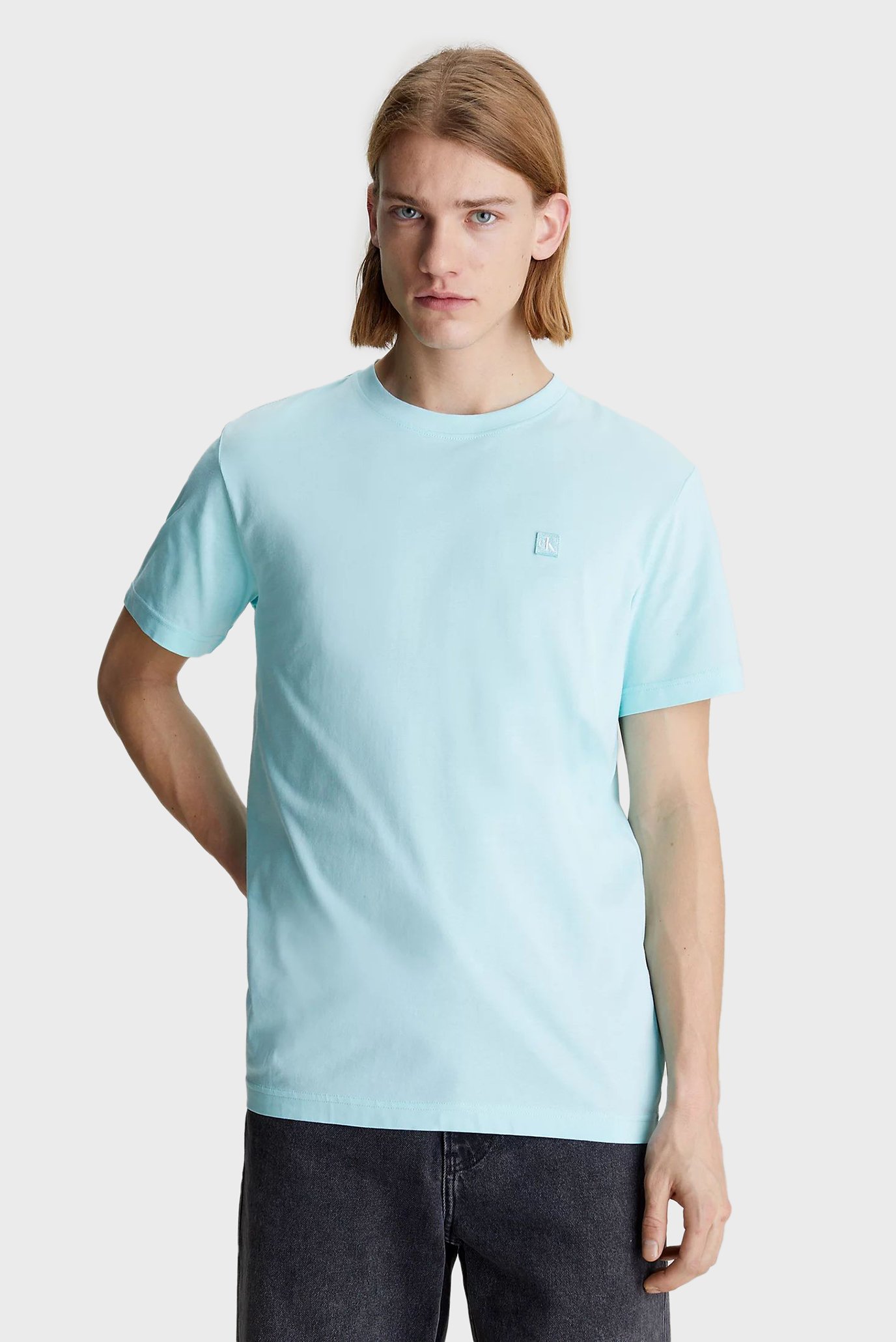 Мужская голубая футболка CK EMBRO BADGE 1