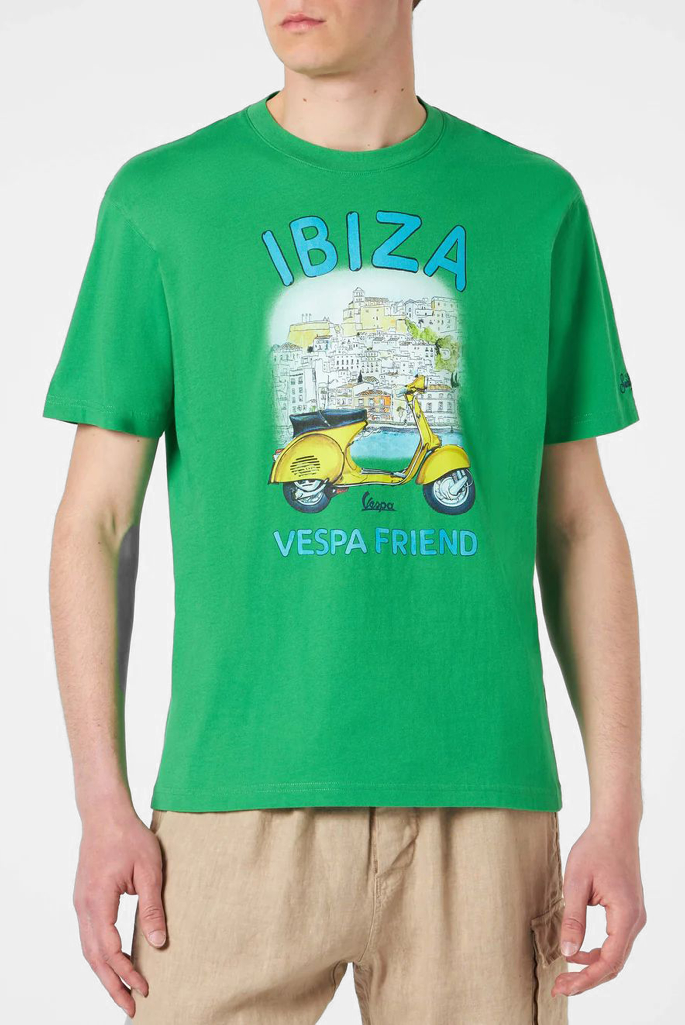 Мужская зеленая футболка IBIZA VESPA 1