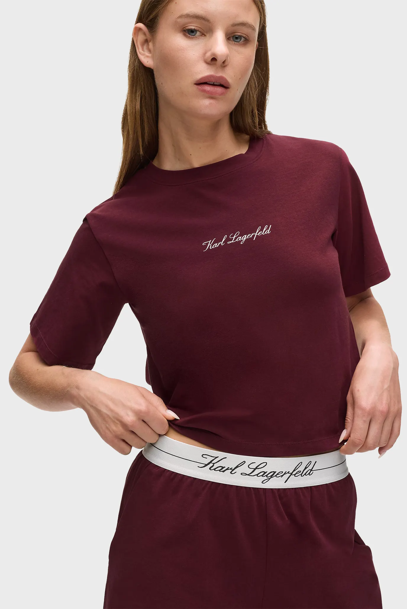 Жіноча бордова піжама (топ, шорти) hotel 4